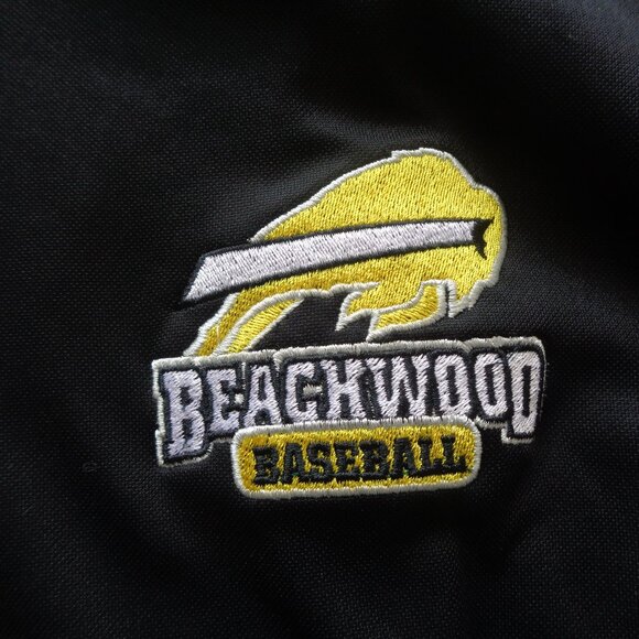 Adidas Women's Black White Beachwood Bison Baseball 1/4 Zip Track Jacket Medium - Picture 3 of 5